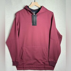 APL Men’s Woolmark Hoodie Burgundy Red Wool Sweatshirt Pockets Pullover size S
